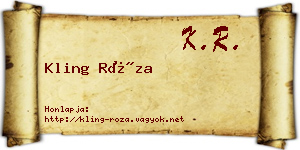 Kling Róza névjegykártya