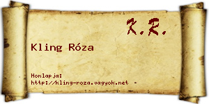 Kling Róza névjegykártya